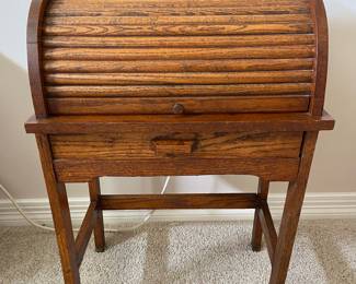 Vintage Child size oak roll top desk $225 31x22.5x13 inches HWD