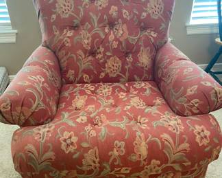 Upholstered button cushion chair (2 each) 37”x39x40” HxWxD $175 each. Sold separately matching 3 cushion sofa 