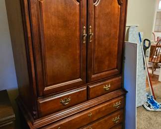 Queen size rice planter bedroom set includes: bed, side table, armoire, and dresser with mirror $900.00 Adjustable base with massage and heat an additional $200.00