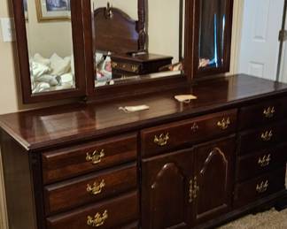 Queen size rice planter bedroom set includes: bed, side table, armoire, and dresser with mirror $900.00 Adjustable base with massage and heat an additional $200.00