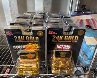 4054  16 Racing Champions Limited Edition 24K Gold Plated Commemorative Series Toy Cars 