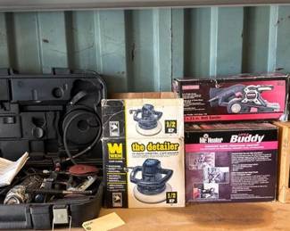 3108  AllinOne Cutting Tool, Car Waxer, Belt Sander, Indoor Poland Heater and Blasting  Tumbling Media 