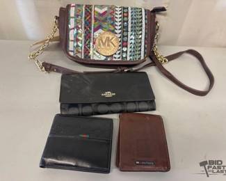 5546  Michael Kors Purse, Coach Womens Wallet, 2 Mens Wallets 