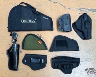 738  2 Soft Pistol Cases and 6 Holsters 