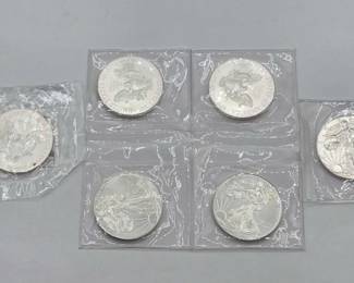 1256  6 .999 Fine Silver 1oz American Silver Eagle Coin 