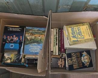 3138  2 Boxes of Books  Binders 