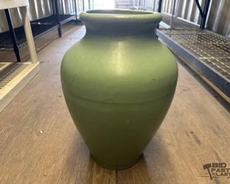 4532  Green Glazed Pottery Vase 