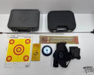 742  2 Hard Pistol Cases, 2 Holsters and More 