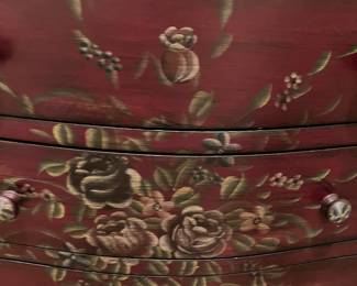 9 $120.00 Five drawers cabinet with floral painted 27x38x16