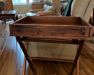 24 $60.00 Wood tray side table 17x29x22