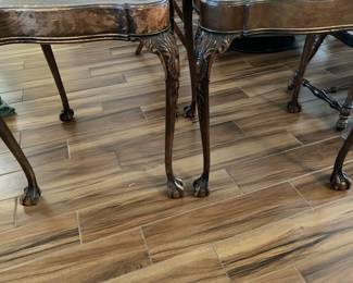 35 $400.00 Two antique side table 23x23x27 ball & claw foot