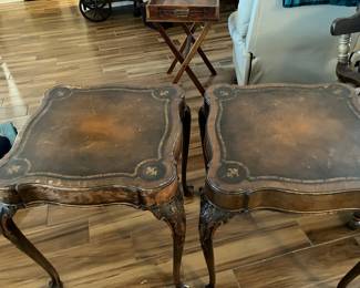 35 $400.00 Two antique side table 23x23x27 ball & claw foot
