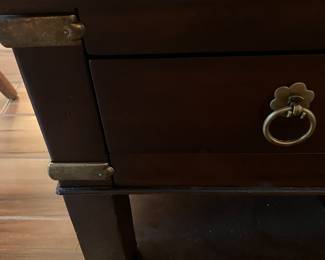 34 $150.00 Coffee table with 2 drawers 54x34x20 with glass top