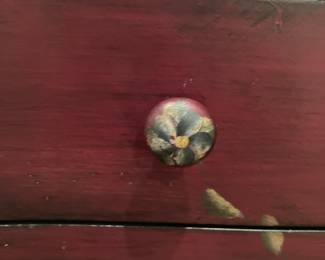 9 $120.00 Five drawers cabinet with floral painted 27x38x16