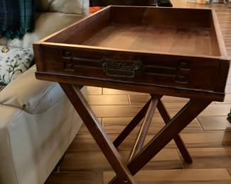 24 $60.00 Wood tray side table 17x29x22