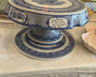 #80 $100.00 Spode Blue Room Collection Cake Stand and Plate