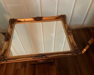 6 $100.00 Gilded column table with mirror top 20x31x25