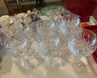 37 $72.00 Set of 6 balloon burgundy Waterford glasses 8x4