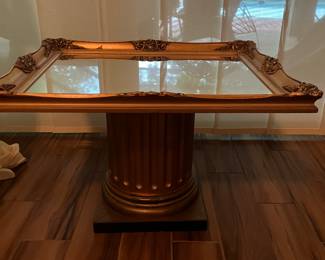 6 $100.00 Gilded column table with mirror top 20x31x25