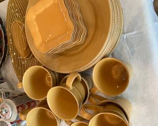 83 $60.00 Pottery Barn Yellow Dinnerware