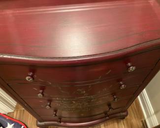 9 $120.00 Five drawers cabinet with floral painted 27x38x16