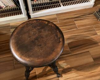 25B $60.00 swivel Piano stool with glass claw feet
