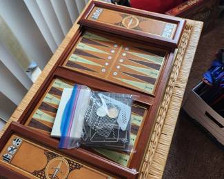 1988 Frankin Mint Collector's Backgammon Board featuring Excalibur and the Knights of Camelot