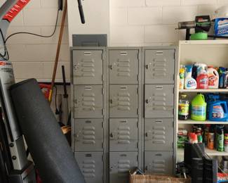 Lockers, Bowflex workout system, Cleaning supplies