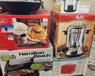 Small Appliances, dinnerware, many NEW IN BOX