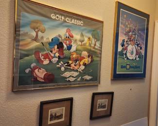 Disney Prints, vintage framed art