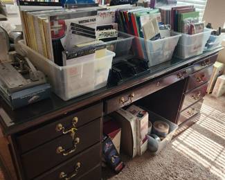 Desk and office supplies, many unopened (uunused). 3 hole punch, stapler, paper products, stationary...