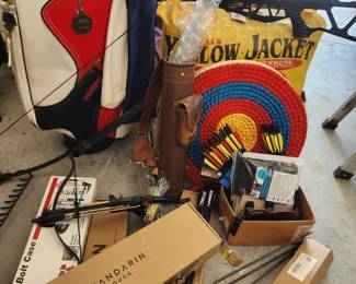Archery: Mandarin Duck, Top Archery, Yellow Jacket target, hunting bows, cross bows, Disney golf bag,
