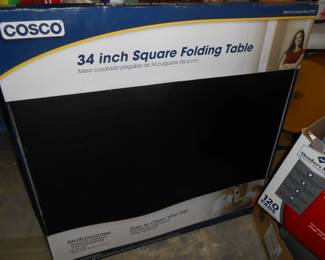 Folding table in box
