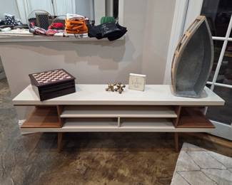 Beautiful Mid-Century Inspired TV Stand with Shelving