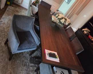 Formal Dining Table w/8 Luxurious Velvet Chairs 9 Ft X 39.5 X 31.5 tall