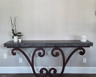 Wall Mounted Polished Granite Entry Table: 80 X 36.5 tall X 16.25 deep