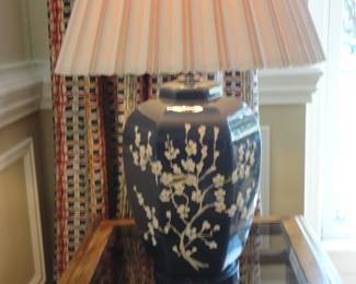 MCM Blue Applied Cherry Blossom Pattern