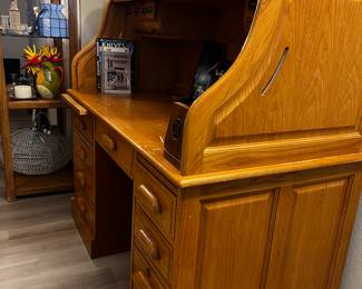 Oak Roll Top Desk