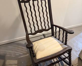 Vintage wave squiggle back rocking chair