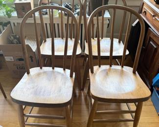 For vintage salad, wood spindle chairs