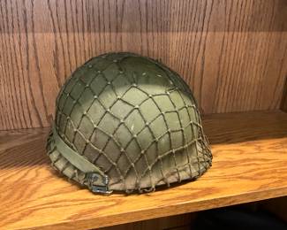 WWII US Airborne Camouflage Helmet