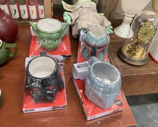 Star Wars 3D Sculpted Ceramic Mugs - Yoda, Boba Fett, Darth Vader & Mandalorian