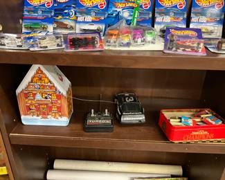 Christmas House Tin - Radio Controlled NASCAR Car #3 Dale Earnhardt - Dale Earnharadt Match Books in Tin