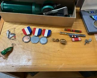Fishing Lures & Assorted Military Medals