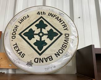 Metal Signed Drumhead for US Army 4th Infantry 