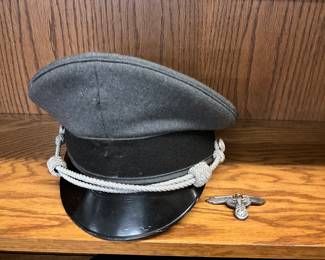WWII German Officer Wool Visor Cap
