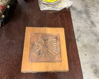 Native American Indian Chief Copper Art
