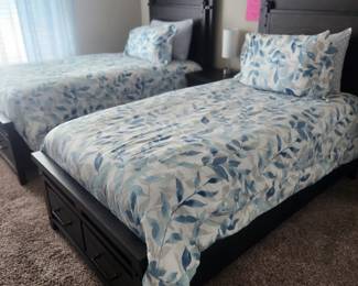 2 Twin Size beds - mattresses - night stand - dresser