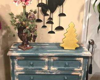 Blue Distressed Cabinet