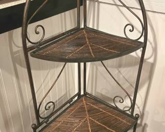 Rattan  3 Tier Corner Stand